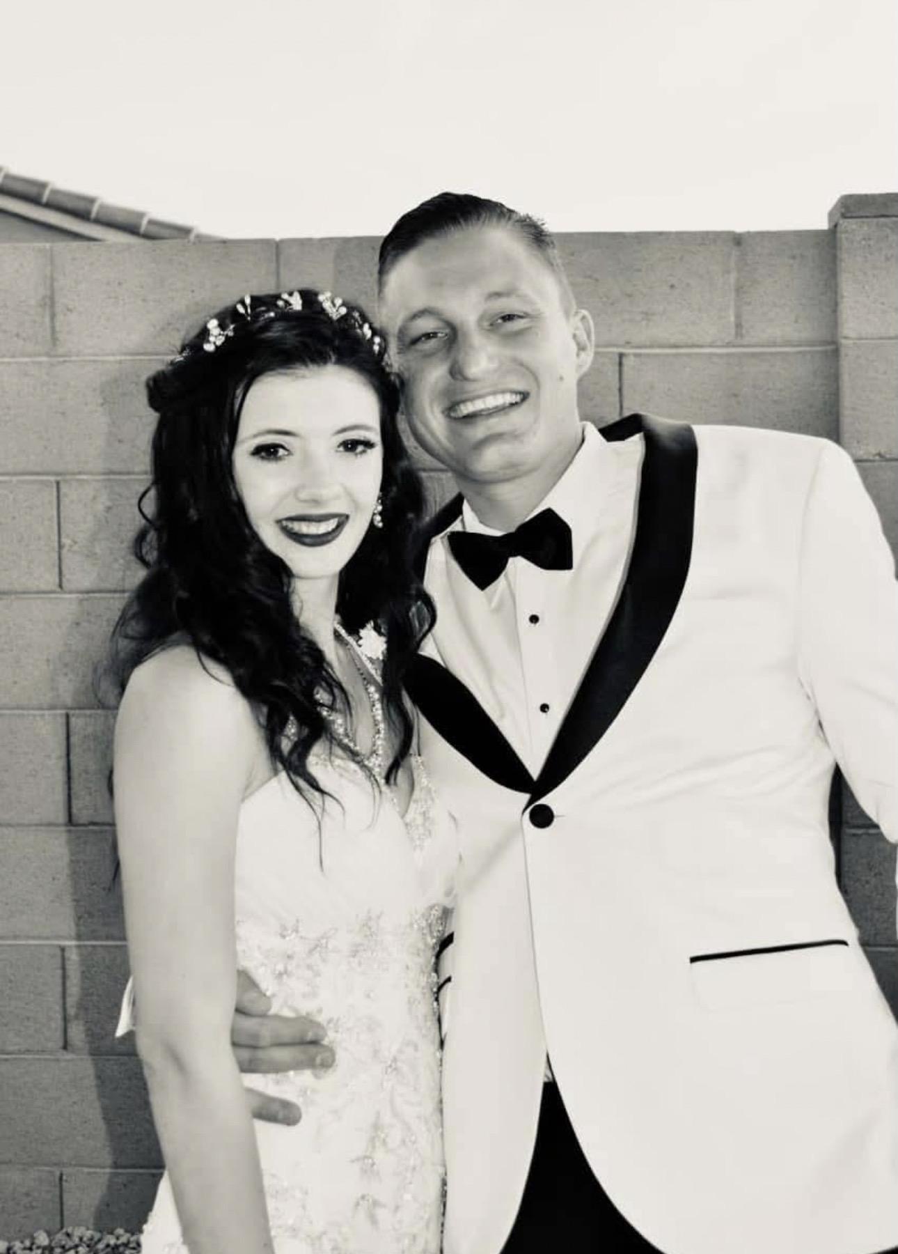 Mikayla and Hayden on their wedding day